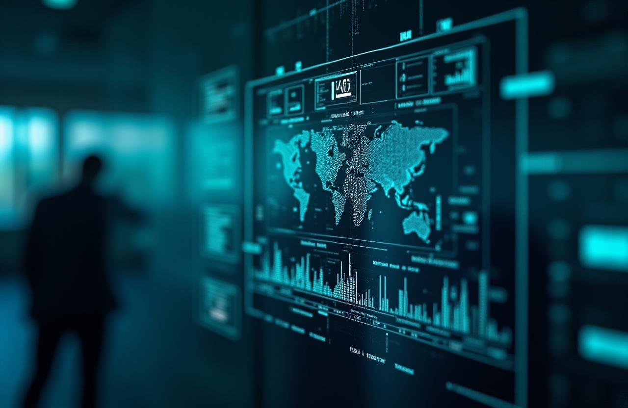 Complex financial data visualization showing ESG risk factors